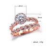 Nuevo Set Creativo de Anillos para Mujer, Anillo Retorcido, Chapado en Cobre con Oro Rosa, Joyería de Anillo de Moda para Mujer