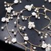 Transfronterizo Europeo y Americano Mai Lang Novia Boda Tocados Hechos a Mano Flor de Concha de Perla Cadena para Cabello Largo de 1 m