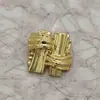 Botões Metálicos Pequenos Estilo Chanel para Blazer de Terno Suéter Botões Quadrados com Padrão Trançado Costurados à Mão Botões Decorativos para Blusas de Mulher Botões