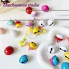 Accesorios para Joyería de Campanilla Pequeña con Combinación de Colores Lindos Llavero Color Caramelo Pintura Metálica Material para Pulsera DIY
