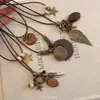Estilo Étnico Nuevo Estilo Chino Disco de Bronce Apilado Collar Cadena Larga para Suéter Estilo Bohemio Accesorios de Top