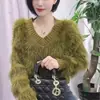 Estilo coreano otoño e invierno Nuevo estilo holgado perezoso suave suave pegajoso terciopelo de imitación de visón suéter de punto para mujer suéter versátil