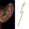 Agujas para Piercing de Nicho Transfronterizo Europeo y Americano, Aretes de Circonita con Perla Incrustada de Rayo, Estilo Pasarela, Aretes de Alta Gama, Clavos para Hueso de la Oreja