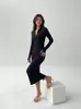 Vestido Negro Delgado Pequeño Bodycon Falda Otoño Invierno Falda Estilo Mujer Artículo Popular 2026 Nuevo Estilo Sensación de Alta Gama Vestido de Capa Interior