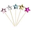 Toppers Decorativos Fofos para Bolo: Estrela, Coroa, Coração, Bandeiras de Desenho Animado, Decorações de Sobremesa, Couro PU, 50 Peças