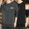Moletom Popular Novo para Outono/Inverno 2025 para Homens, Forrado com Fleece, Sem Capuz, Manga Longa, Gola Redonda, Tamanho Grande, Grosso, para Uso ao Ar Livre