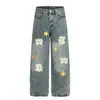 Marca 2026 Estilo Vintage Bordado de Dibujos Animados Pantalones Casuales Sueltos Jeans de Moda Venta al por Mayor Directa de Fábrica 34