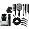 Set de Peines para Peluquería de 27 Piezas del Fabricante Combinación Botella con Spray Continuo Cepillo Masajeador Limpiador para Champú Peine Portátil para Peinar