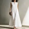 Estación Primavera/Verano 2026 Estación Independiente de Amazon Nuevo Vestido Casual Simple de Estilo Europeo y Americano para Mujer sin Mangas con Bolsillos