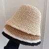 Sombreros al por mayor Sombrero de pescador tejido retro francés para mujer Verano Delgado Versátil Sombrero para el sol Estilo japonés Sombrero de pescador