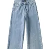 Ins Ropa de mujer estilo europeo y americano al por mayor 2026 Otoño nuevo jeans de pierna ancha sueltos lavados cepillados con estampado de corazón