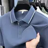 Camiseta de Verano Nueva Antibacteriana 10A para Hombres Jóvenes y de Edad Media, Color Sólido, Cuello Campana, Top Delgado de Lyocell