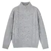 Ropa para Hombre ACU Suéter de Media Cremallera con Cuello Alto para Hombre 2026 Otoño/Invierno Nuevo Color Sólido Tejido de Punto Holgado