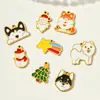 Pingente DIY Fofo Boneco de Neve Cachorrinho Aço Inoxidável Feminino Árvore de Natal Meteoro Arco-Íris Colar Titânio Aço Joia Pingente