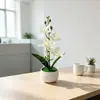 Venda Quente Transfronteiriça Quatro Orquídeas Phalaenopsis Flor Artificial Planta em Vaso Flor Artificial Criativa Bonsai Planta Verde para Casa Ornamento Decoração Suprimentos