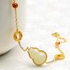 Pulsera de calabaza de oro antigua jade Hetian natural pulsera de jade jade personalidad retro pulsera versátil joyería para mujer oro antiguo