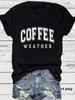Amazon eBay nueva moda manga corta patrón CAFÉ verano tendencia europea y americana camiseta de mujer top de mujer en stock
