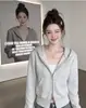 Chamarra sudadera corta para mujer, otoño, petite, hombro normal, chic coreano, ropa única de principios de otoño para mujer, nuevo estilo 2026