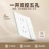 Panel de enchufe con interruptor de pared tipo 86 Fsl Foshan Lighting para uso doméstico, Instalación empotrada, Interruptor individual, Cinco orificios, 16A, Tres orificios, Múltiples orificios