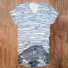 Amazon Top Elegante para Mujer Estilo Coreano con Cuello en V, Camiseta de Manga Corta, Personalización con Impresión 3D, Pedido Mínimo de Una Pieza