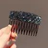 Peine para el Cabello de Diamantes Completos Estilo Princesa Peine de Inserción Trasera Artefacto para la Parte Superior Alta Esponjosa del Cráneo Pinzas para el Fleco Lateral Cabello Suelto Accesorios para el Cabello de Niñas