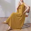 Novo vestido de verão de algodão e seda, vestido regata moderno, comprimento médio, acima do joelho, modelagem solta, casual, vestido longo plus size
