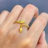Anillo de cola de dragón del año del zodíaco de estilo chino para mujer, ligero, de lujo, con temperamento, dragón del zodíaco, regalo de Año Nuevo 2024, anillo ajustable