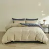 Nuevo Juego de Lujo de Cuatro Piezas 2026 de Algodón Jacquard de Color Sólido, Ropa de Cama de Algodón Lavado, Funda de Edredón para Dormitorios Universitarios