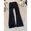 Jeans Bordados de Corte Inclinado High Street Americano para Hombre Rasgos Traviesos Atractivos Marca de Tendencia Sentido del Diseño Pantalones Scimitar Pierna Recta Micro Acampanados Pantalones Largos