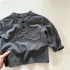 Camiseta de Manga Larga Casual con Botones para Primavera y Otoño de Niños, Polo para Niños y Niñas, Camiseta Básica Versátil de Moda para Bebés y Niños