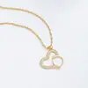 Collar de Corazón Full Diamante Estilo Coreano y Japonés para Mujer, Diseño Sencillo de Nicho, Cadena para Clavícula con Colgante de Anillo en Forma de Corazón de Circonita a la Moda Versátil
