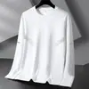 Camiseta de manga larga para hombre, capa interior de otoño para hombre, camiseta base elástica de corte holgado, camiseta estampada estilo coreano ins para hombre
