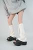 Calcetines holgados de punto trenzado acampanados rojos, calentadores de piernas de lana cálida, calcetines de punto, calentadores de botas para chica, forro polar cálido