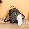 Mini Mochila Moda Personalidad Retro Estampada Pequeña Bolsa Escolar Cabeza de Gato Perla Color de Contraste Mini Bolsa para Teléfono Móvil Bolsa de Mujer Lote