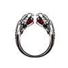 Venta caliente Temu, anillo de aleación exagerado europeo y americano para hombre, anillo de diamantes con doble incrustación de cobra roja, venta directa de fábrica