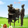 Cobre Fundido Vidro Aço Escultura Imitação de Personagens de Cobre Trabalho de Agricultores Escultura com Tema de Agricultura Agricultores Transplantando e Plantando Ornamentos Culturais