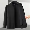 Cárdigan de Punto Rayado con Cuello Alto para Hombre de Otoño e Invierno con Forro Polar Agregado Chaqueta de Suéter Engrosada Casual Cálida Chaqueta Superior para Hombre