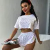 Moda Europea y Americana Estampado de Corazones Cómodos 2024 Nuevo Holgado de Manga Corta Shorts Pijama de Verano Trajes para Mujer Ropa de Casa