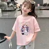 Camiseta de Niña Verano 2026 Nueva Moda Niña Pequeña Cuello Redondo Algodón Puro Top Manga Corta Camisa de Verano Delgada para Niños