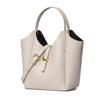 Bolso de Moda, Piel Genuina, Patrón Granulado, Bolso de Hombro, Bolso Cruzado, Nuevo Estilo de Verano para Mujer, Bolso Cubo de Piel de Vaca de Primera Capa