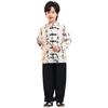 Vestido de Performance para o Dia das Crianças Estilo Chinês Top de Caligrafia para Meninos Roupa Nacional de Moda para Meninas Saia de Face de Cavalo