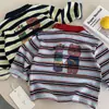 Camisa Polo Infantil 2026 Producto Nuevo de Otoño: Camiseta de Rayas para Niños y Niñas Jóvenes, Camiseta Base con Estampado de Oso de Moda, Moderna