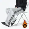Novas calças casuais de outono e inverno para homens, com forro de fleece, tecido de algodão espesso, design de perna reta, modelagem solta e um estilo esportivo moderno