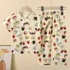 Conjuntos infantis personalizados de manga curta, roupas de casa para meninos e meninas, pijamas infantis, roupas infantis, algodão puro, atacado Classe A
