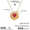 Myya Acero Inoxidable Oro de 18K Europeo y Americano Goteo de Aceite Corazón Unicornio Colgante Collar Cadena Clavícula Estilo Ins de Nicho