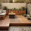 Piso de liga de alumínio para jardim externo, impermeável, com textura de madeira, anticorrosivo, para pátio e terraço. Revestimento multicamadas.