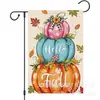 Bandera de Jardín de Elfo de Calabaza y Hoja de Arce de Acción de Gracias Transfronteriza Fondo de Otoño Bandera Decorativa Bandera Colgante para Jardín Exterior