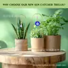 Campanillas de Viento para Jardín Transfronterizas, Arreglos Florales de Bonsái que Capturan la Luz, Adornos de Suelo Decorativos de Cristal en Forma de Gota de Agua, Colgantes de Cristal Atrapasoles