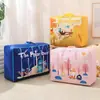 Bolsa portátil para almacenamiento de edredones y ropa, bolsa para empacar equipaje, bolsa de almacenamiento de edredones y ropa de dibujos animados para jardín de infantes