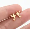 Nuevos Pendientes de Acero Inoxidable de Comercio Exterior con Forma de Hoja de Arce y Árbol de la Vida, Pendientes Pequeños Simples y Versátiles de Personalidad en Stock